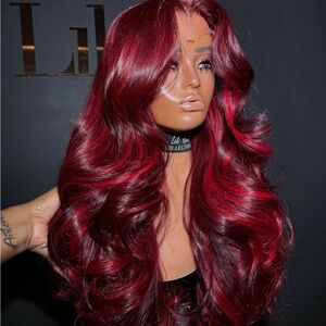 Luxurious Red Wavy Hair Wig